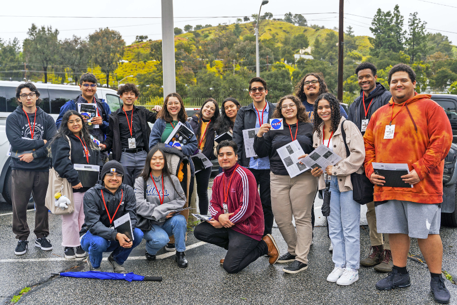 group of Citrus College STEM students after a tour of JPL in Pasadena