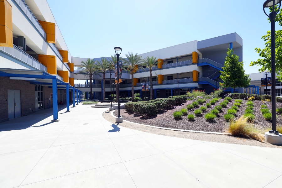 north side of the visual arts building located on the west end of the citrus college campus