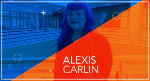 splash screen of Alexis Carlin's student success video on YouTube