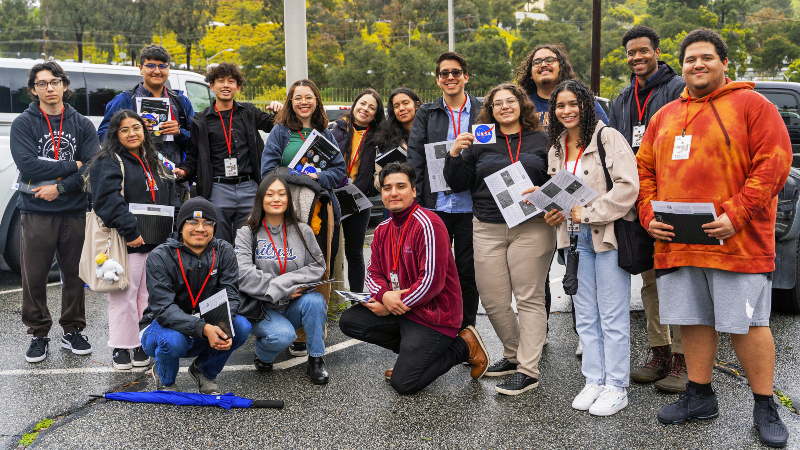 group of Citrus College STEM students after a tour of JPL in Pasadena