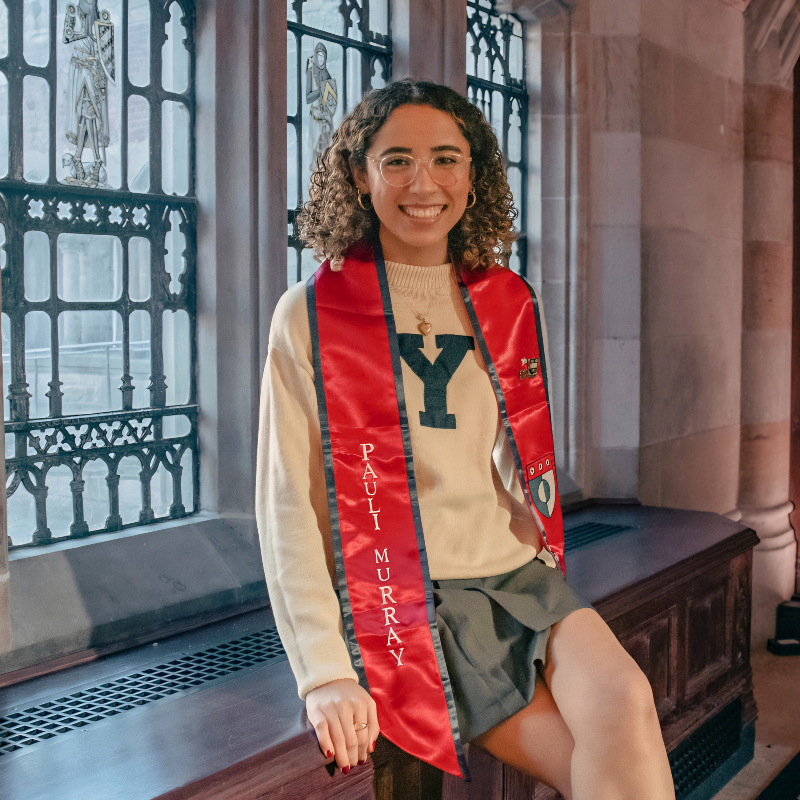 image of Paulina Pimentel-Mora wearing her "Y" sweater